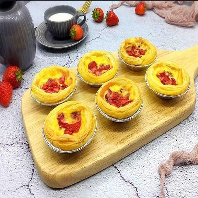 200 Pcs Aluminum Foil Pie Trays, Mini Pie Pans, Disposable Baking Tart Molds, Aluminum Foil Pie Pan for Baking Tart Eggs, Quiche Pie, Caramel Pudding Pie (200 PCS)