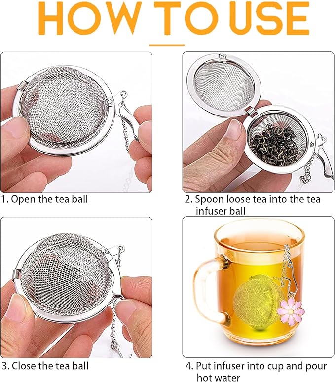 Set of 2 Tea Infuser for Loose Leaf Tea with Butterfly and Flower Charms - Stainless Steel Tea Strainers by TeaSanavie