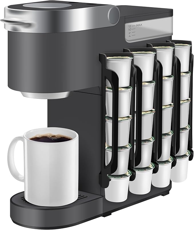 K Cup Holder for Keurig: Coffee Pod Holder for Counter Small Space - Kcup holder for Wall Mount (4, Black)