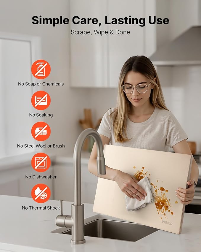 VEVOR Pizza Stone, 20 x 14 x 0.6 in Rectangular Cordierite Pizza Stone, 1450℉ Heat-Resistant Cook Stone, Extra Large Baking-Stone with Metal Peel, Scraper, for Kitchen Bake Oven, BBQ Grill