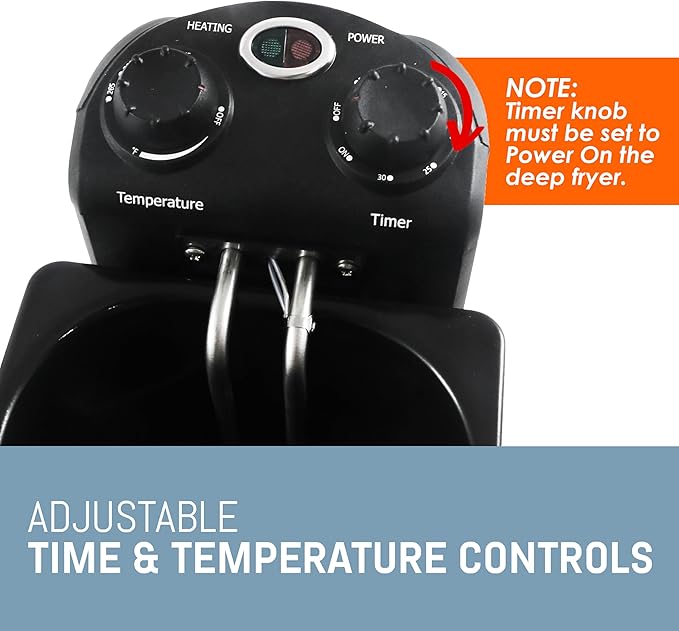 Elite Gourmet EDF-3500# Electric Immersion Deep Fryer. Removable Basket, Timer Control Adjustable Temperature, Lid with Viewing Window and Odor Free Filter