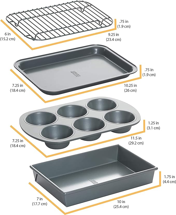Chicago Metallic Professional 4-Piece Non-Stick Toaster Oven Set