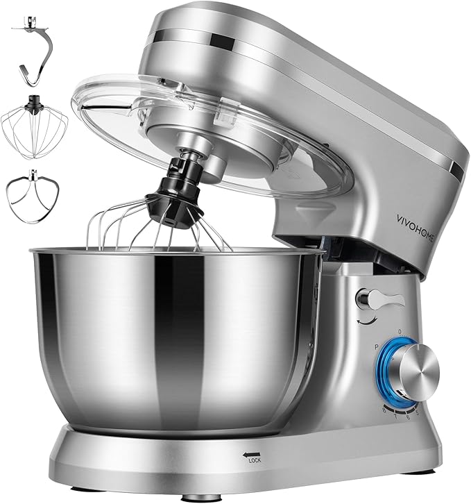VIVOHOME 4.75 Quart Stand Mixer, 8 Speed Kitchen Electric Food Mixer with VIVOHOME Stand Mixer, 660W 10 Speed 6 Quart Tilt-Head Kitchen Electric Food Mixer