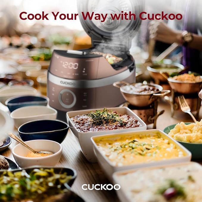 Cuckoo CRP-JHSR0609F Multifunctional and Programmable Electric Induction Heating Pressure Rice Cooker, 3-Language Voice Navigation, Intelligent Cooking Algorithm - 6 Cups, Made in Korea, Brown