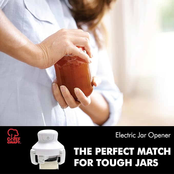 Chef Craft Hands free/Self-Centering, Three-Armed Electric Jar Opener