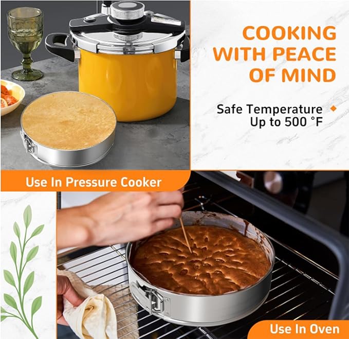 ZeroPone 9 Inch 304 Stainless Steel Springform Pan with Removable Bottom, Nonstick Round Spring Form Cheesecake Pan with 30 Pcs Parchment Paper Liners