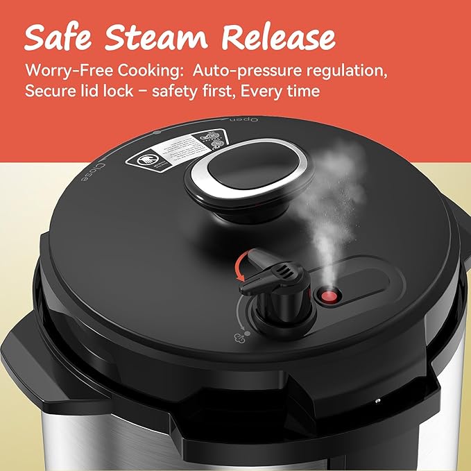 16-in-1 Electric Pressure Cooker, Slow Cook, Rice Maker, Steamer, Yogurt, Warmer & Sterilizer, Programmable with Automatic Keep Warm, 6-Quart Stainless Steel