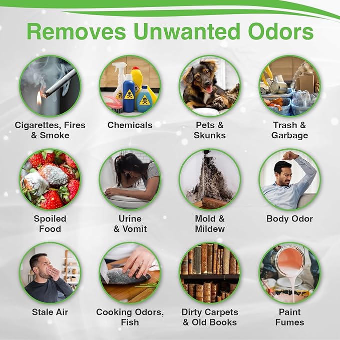 Biocide Systems Room Shocker Strong Odor Eliminator for Home & Office, Eco-Friendly Chlorine Dioxide Odor Bomb for House Interior Up to 400 Square Feet of Floor Space (6-Pack)