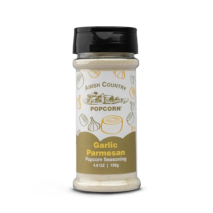 Amish Country Popcorn | 5 Pack Seasoning Bundle | Buffalo, Garlic Parmesan, Jalepeno Cheddar, Dill Pickle, BallPark Buttersalt | Old Fashioned, Non-GMO