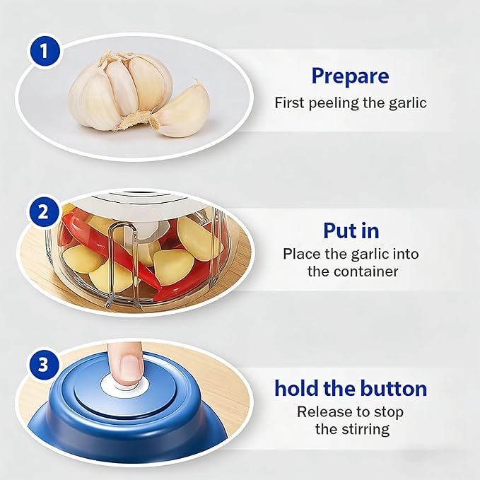 2026 Upgraded Electric Mini Garlic Chopper - Portable USB Rechargeable Food Processor, Cordless Small Vegetable Mincer & Grinder for Garlic, Onion, Ginger, Chili (Green)