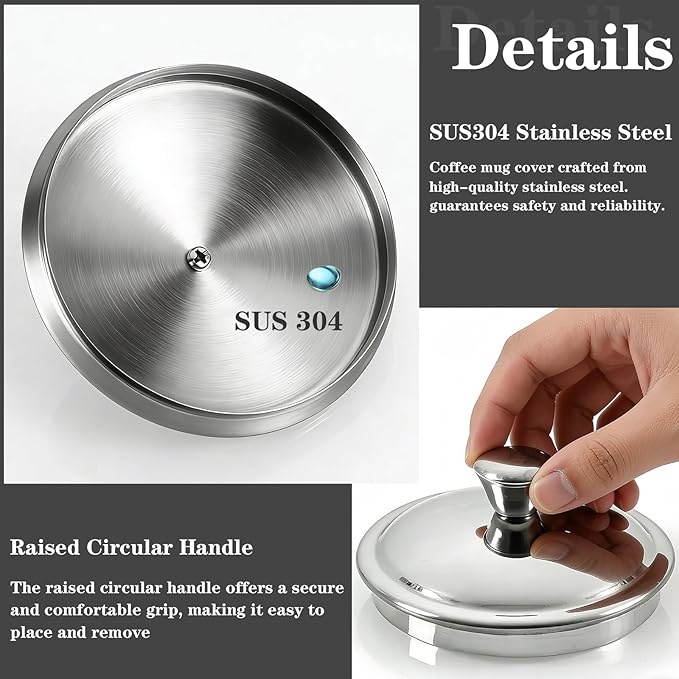 5.1Inch Stainless Steel Universal Pot Lid, Pan Lid Milk Pot Lid Cookware Lid Replacement Accessories for Skillets Frying Pans
