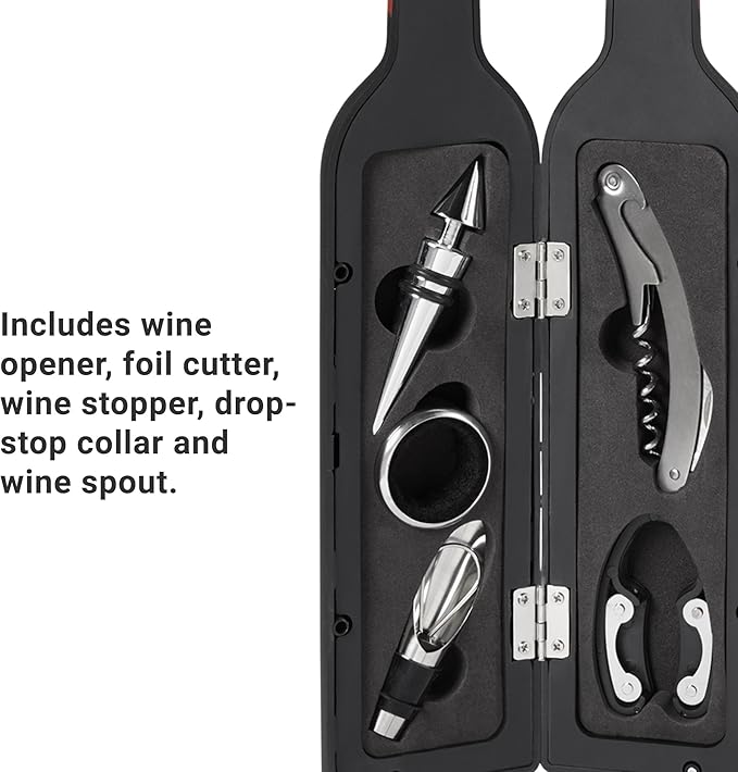 Let's Make Memories Personalized Photo 5-Piece Wine Tool Set - Wine Bottle Opener - Blue