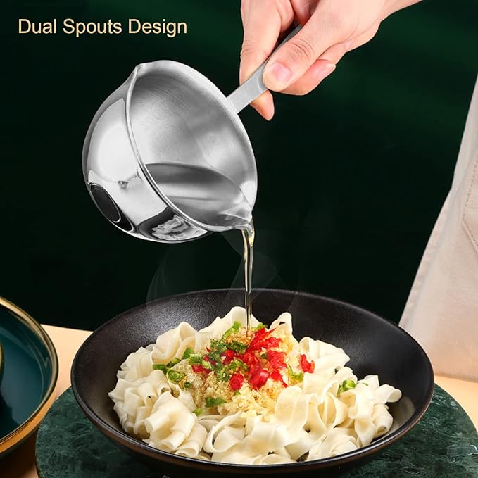 Stainless Steel Butter Warmer, Saucepan Chocolate Milk Butter Melting Pot Small Sauce Pan with Pour Spouts Cooking Pot for Hot Oil Soup Coffee Tea Warming (Silver)