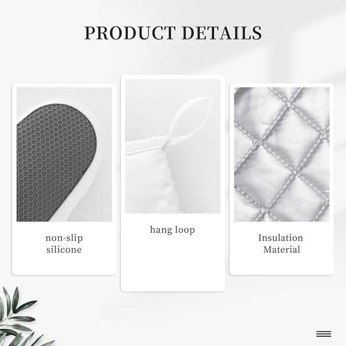 Watercolor Cherries Oven Mitts and Pot Holders Sets Silicone Cherry Fruit Pattern Kitchen Oven Mitts Hot Pads Heat Resistant Potholders Kitchen Mitts Set for Baking BBQ Cooking