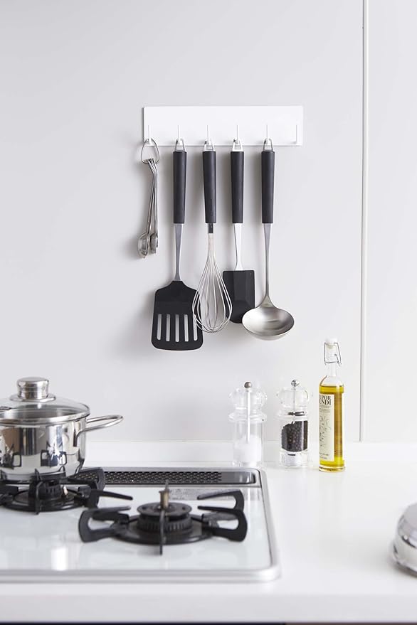 Yamazaki Industries 2437 Magnetic Kitchen Tool Hook Plate, White