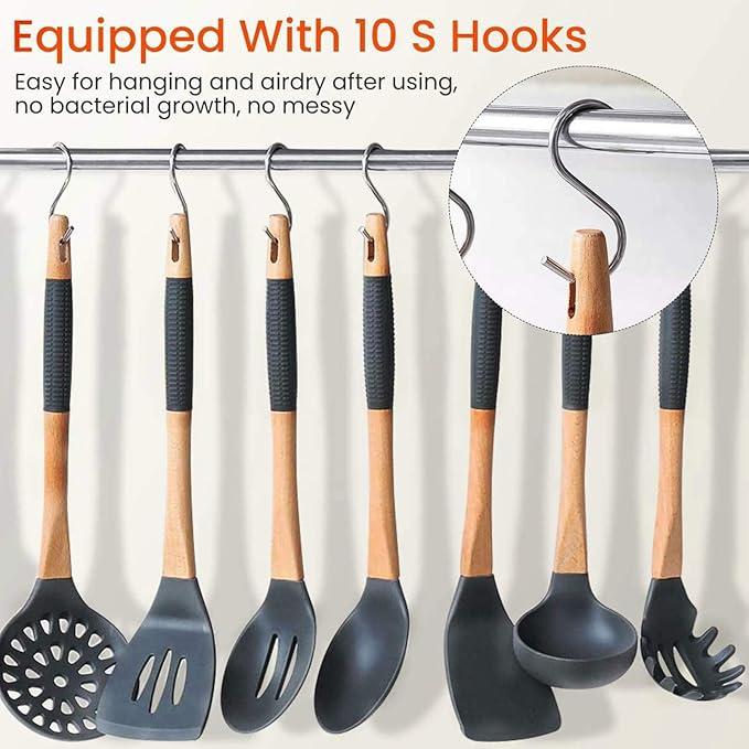 Kitchen Utensils Holder Hanging Racks 304 Stainless Steel Rail Utensil Storage Hanger Wall Mounted Rack for Tools and Pots(80cm)