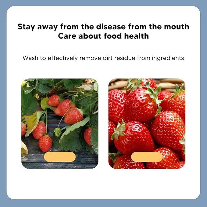 360 Degree Ultrasonic Fruit and Vegetable Washing Machine Cleaner for Home Kitchen - Food Purifier Device Removes Pesticides from Produce and Meats
