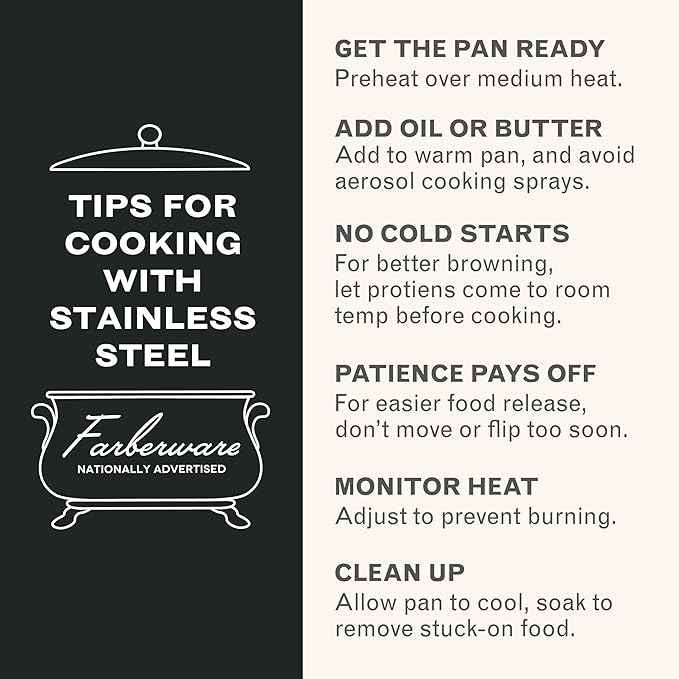Farberware Classic Series Stainless Steel Pots and Pans with Baking Sheet Pan, Cooking Tools, and Lids, Induction Ready, Dishwasher Safe, 10 Piece Cookware Set, Metal Utensil Safe - Stainless Steel
