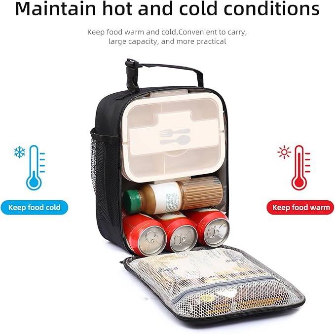 Lovoeo Lunch box Lunch bag for men women Insulated Lunchbox Lunch bags for Work Picnic Travel (Thicken light purple)