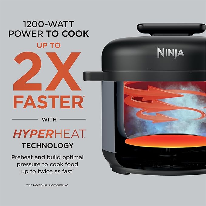 Ninja HyperHeat 9-in-1 6.5-qt Pressure Cooker | Steams, Slow Cooks, Sears, Sautés, Sous Vide, Yogurt & More | With SimpliServe Pot | Powerful 1200-Watt | Stone Purple | PC201SP