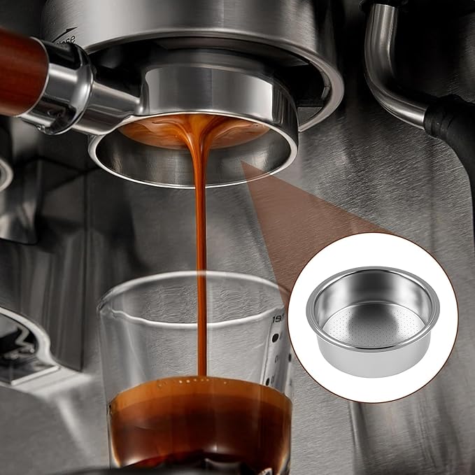 51mm Portafilter Basket, Double Cup Espresso Filter and Stainless Steel Filter Basket, Espresso Machine Parts Casabrews Compatible with Portafilter Replacement for Coffee Enthusiasts