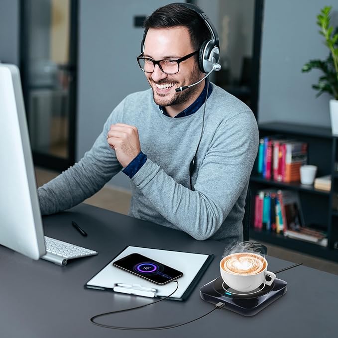 Coffee Mug Warmer, Smart USB Coffee Cup Warmer with Pressure-Induced Auto On/Off, Coffee Accessories for Home Office Desk