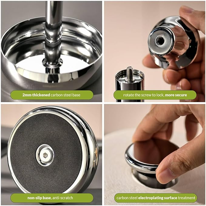 simpletome Paper Towel Holder Countertop Keep It Rolled Up Weighted Base (Chrome)