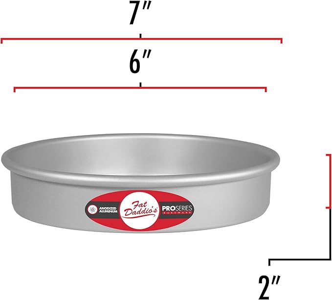 Fat Daddio's PCC-62 Anodized Aluminum Round Cheesecake Pan, 6 x 2 Inch