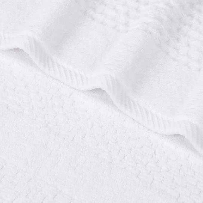 Superior Playa Zero Twist Cotton Medium Weight Small Towels, for Kitchen, Bathroom, Shower, Spa, Plush, Quick Dry, Ultra-Soft Essentials, Waffle Textured, Face Towels Washcloths, Set of 12, White