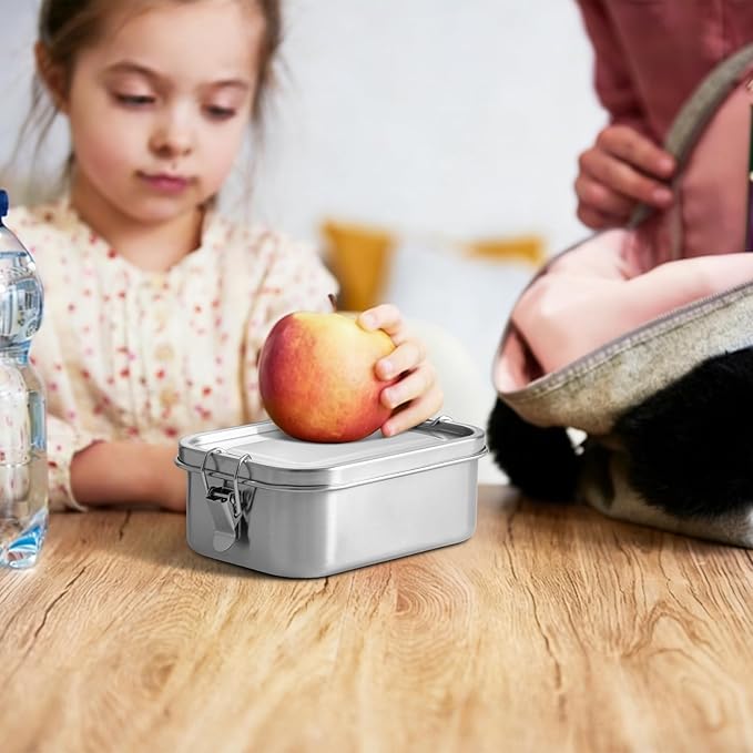 GOLDEN KEY 27oz / 0.8L Bento Box for Kids,18/8 Stainless Steel Lunch Box for Kids with Leakproof Condiment Container,3 Compartment Bento Box for School and Eating Out,Freezer & Dishwasher Safe(Blue)