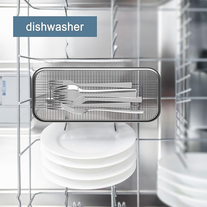 Utensil Drying Rack, 2 Pack Stainless Steel Utensils Holder Dishwasher Silverware Basket, Compact Dish Rack Chopsticks Spoons, Forks, Knifes Drainer Basket Organizer for Kitchen Counter