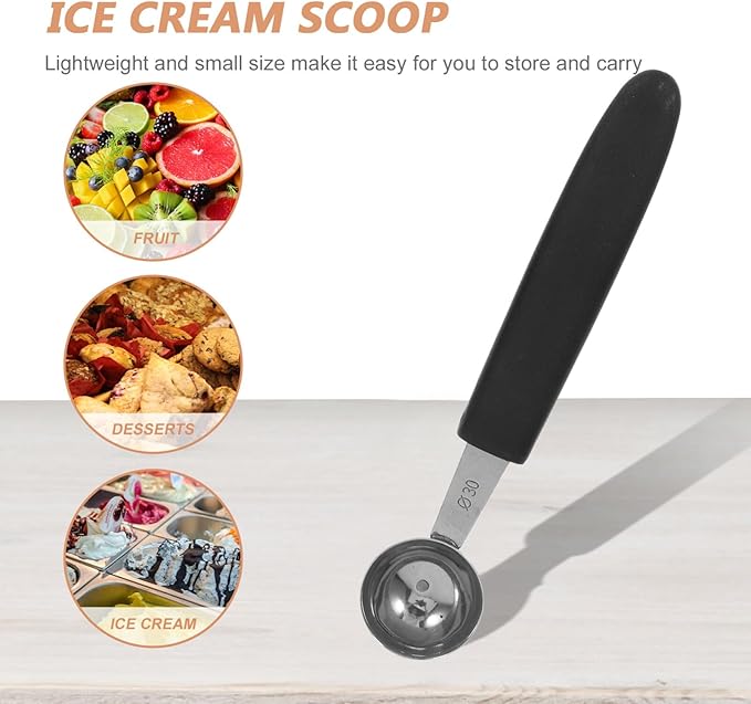 OUNONA 4pcs Stainless Steel Melon Baller Ice Cream Scoop Melon Ball Scoop Watermelon Spoon for Gelato Cantaloupe Ice Cream Watermelon Fruit