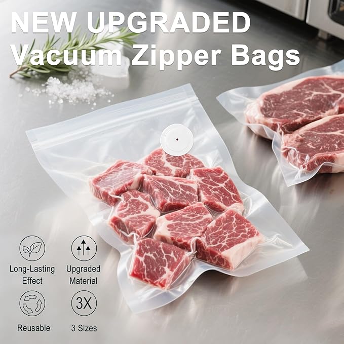 39-Pack BPA-Free Vacuum Sealer Bags with Pump Included – 3 Sizes, Reusable Meal Bags with & Without Air Valves for Freshness – Microwave & Freezer Safe for Meal Prep & Food Storage