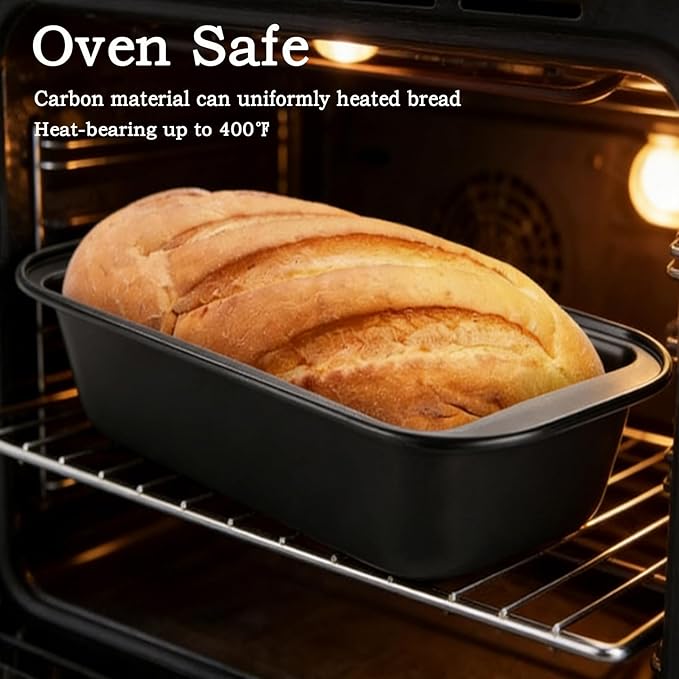 QTLCOHD 6 Pack 8" x 4" Bread Loaf Pan for Baking Homemade Bread, Non Stick Carbon Steel Loaf Pans