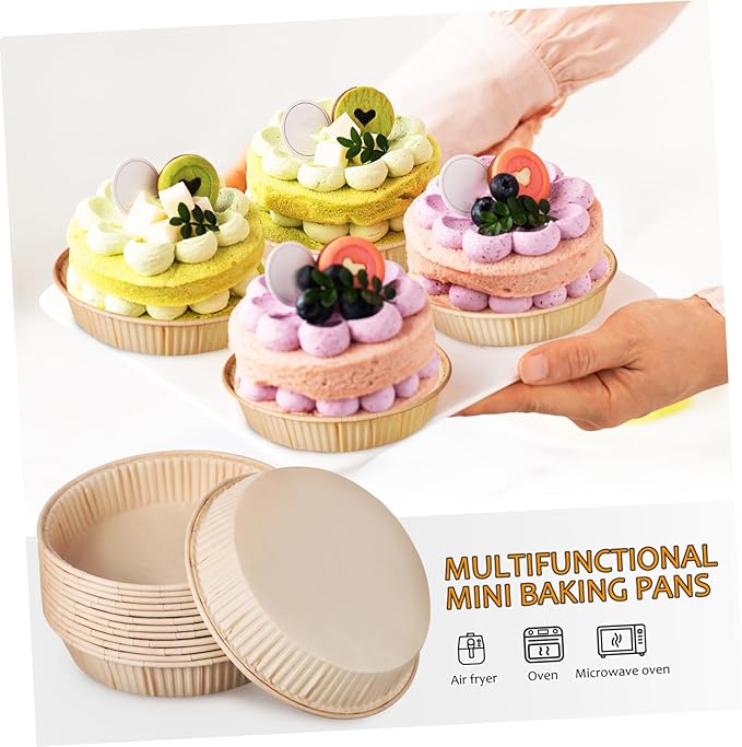200pcs Round Bottom Tart Pans Mini Tart Pans for Baking Oven Microwave Safe Non-stick Baking Cups