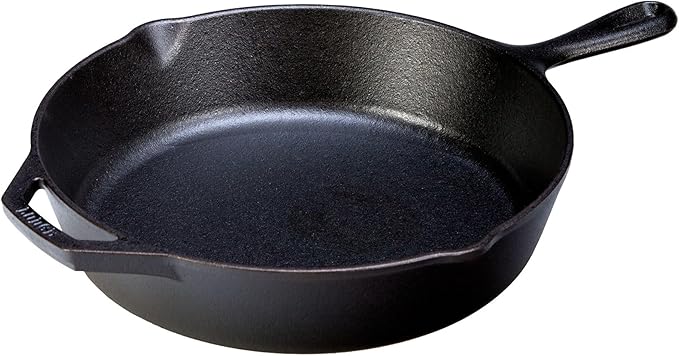 Lodge Seasoned Cast Iron Skillet - PFAS-Free, Non-Toxic Cookware - Use with an Oven, Stove, Grill, or Campfire - Naturally Non-Stick & Oven Safe - 12 Inches