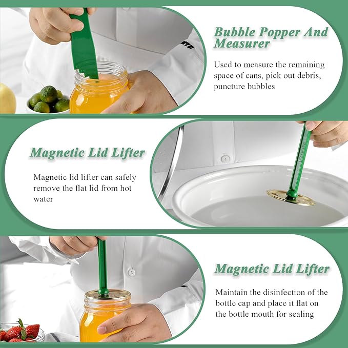 Canning Supplies Essentials Boxed Set, Canning Supplies Starter Kit, 6 Piece Set Included Canning Jar Lifter Canning Funnel Bubble Popper And Measurer Magnetic Lid Lifter Jar Wrench kitchen Tongs