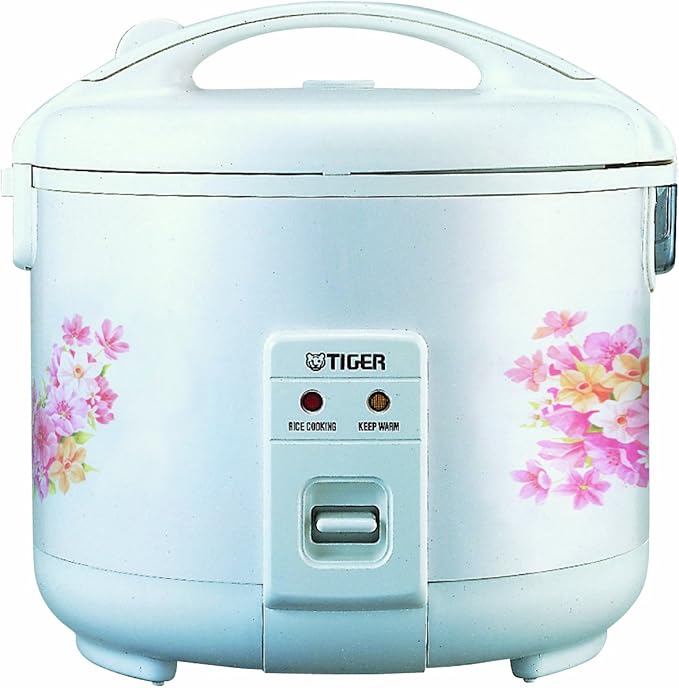 Tiger JNP-0550-FL 3-Cup (Uncooked) Rice Cooker and Warmer, Floral White