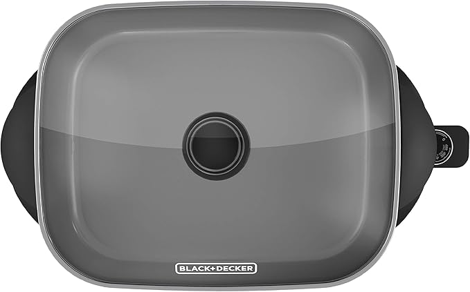 BLACK+DECKER Electric Skillet,Variable Temperature Control,Nonstick Cooking Surface,Dishwasher Safe,Tempered Glass Lid,12"x15",(Pack of 2)
