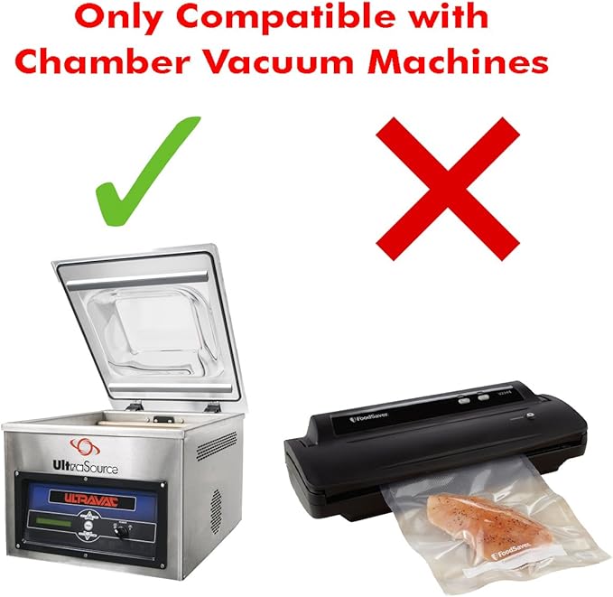 UltraSource - Chamber Machine Pouches 3 Mil Thickness, 10" x 13", Pack of 250 Vacuum Chamber Pouches, BPA-Free Pre-Cut Chamber Vacuum Sealer Bags with tear notch