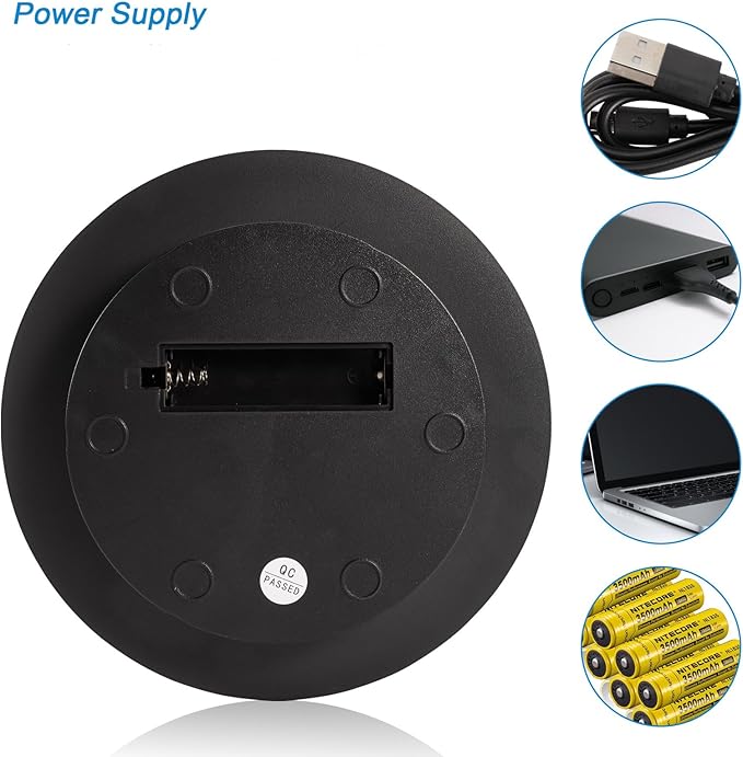 Rotating Display Stand Turntable Stand Black Spinning Stand for Product Shows with Telecontroller,7.87inch /17.6lbs Max Load,Black Round