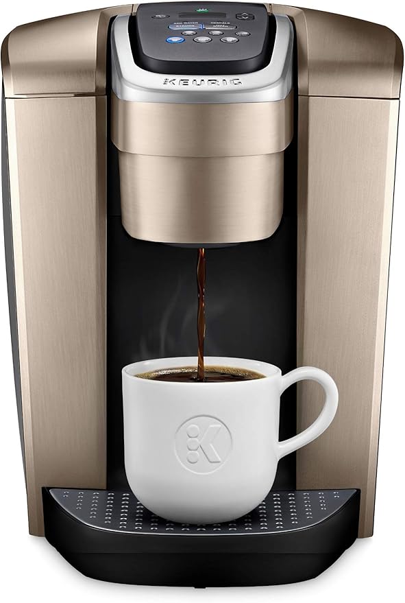 Keurig K-Elite Coffee Maker, Single Serve K-Cup Pod Coffee Brewer, Brushed Gold & 3-Month Brewer Maintenance Kit Includes Descaling Solution, Water Filter Cartridges & Rinse Pods, 7 Count