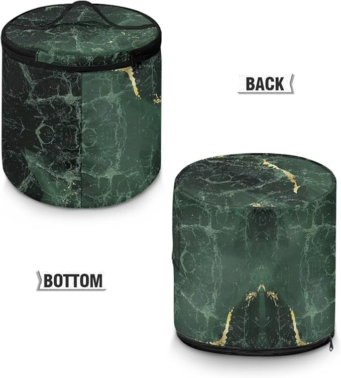 Green Marble Electric Pressure Cooker Insulation Bag Round Zippered Electric Pressure Cooker Storage Bag Home Decorations