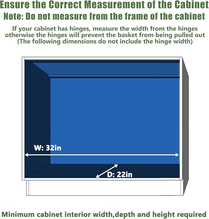 LOVMOR Pull Out Cabinet Organizer 31½" W x 21½" D, Kitchen Cabinet Pull Out Shelves Slide Out Storage