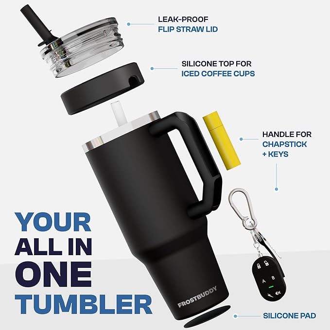 Thicc Buddy - 40 oz Stainless Steel Vacuum Insulated Tumbler with Lid and Straw for Water - Travel Mug Cupholder Friendly - Gifts for Women Men Him Her (Red Pencil)
