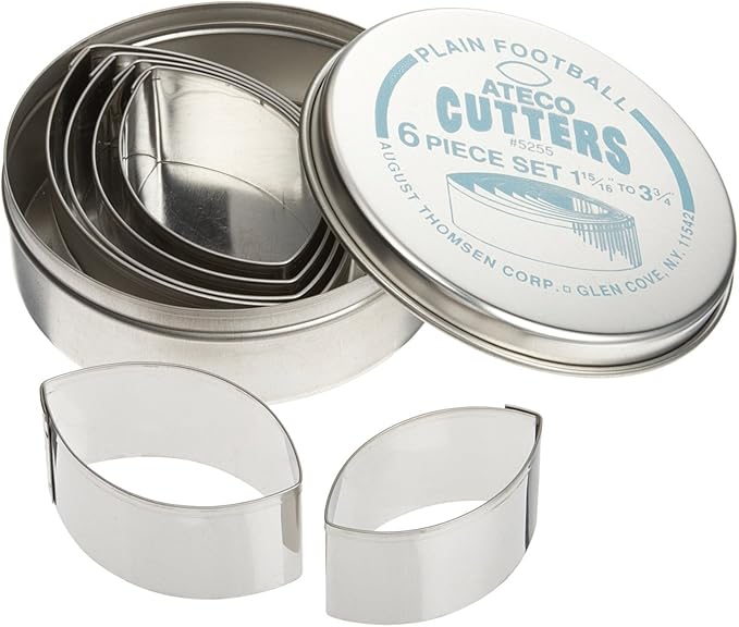 Ateco 6 pc Plain Football Cutter Set