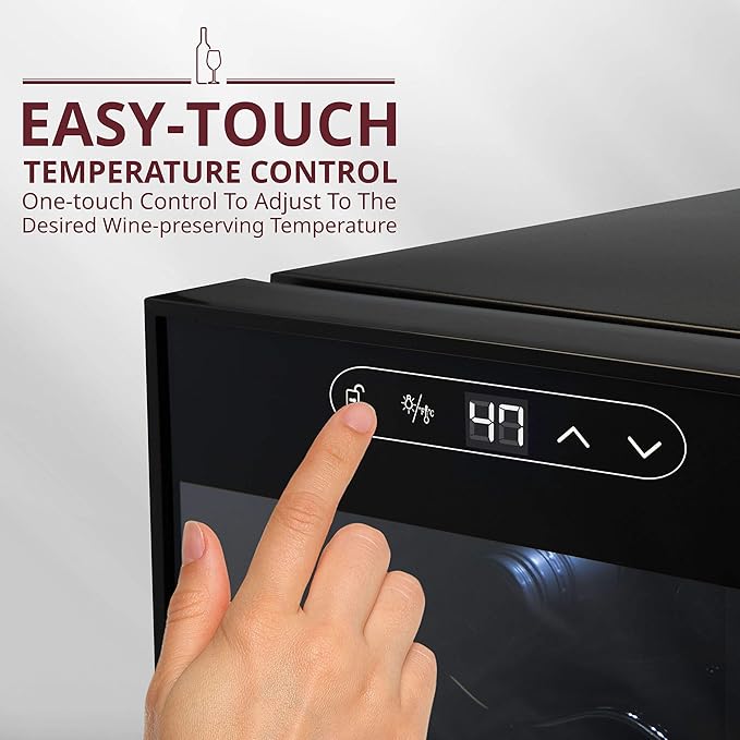 SCHMECKE 18 Bottle Compressor Wine Cooler Refrigerator w/Lock - Large Freestanding Wine Cellar - 41f-64f Digital Temperature Control Wine Fridge For Red, White, Champagne or Sparkling Wine - Black