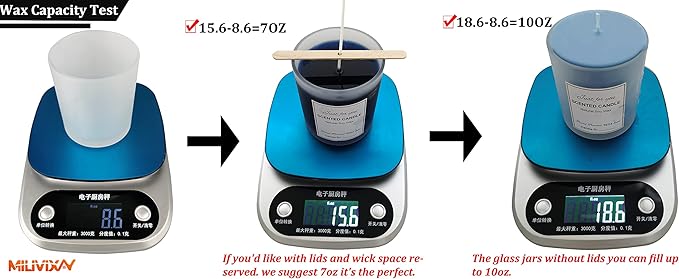 MILIVIXAY 12 Pack 10 OZ Black Matte Glass Candle Jars with Lids and Candle Making Kits - Bulk Empty Candle Jars for Making Candles - Spice, Powder Containers.