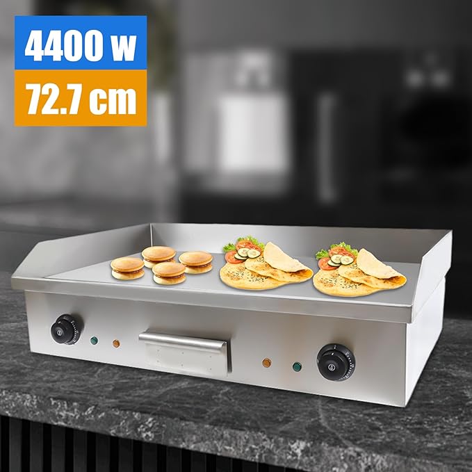 Electric Griddle, Electric Flat Top Griddle Non-Stick Teppanyaki Grill For Stir-Fry Omelets Pizza Pancakes Bacon, Adjustable Thermostatic Control 110V 4400W 29"