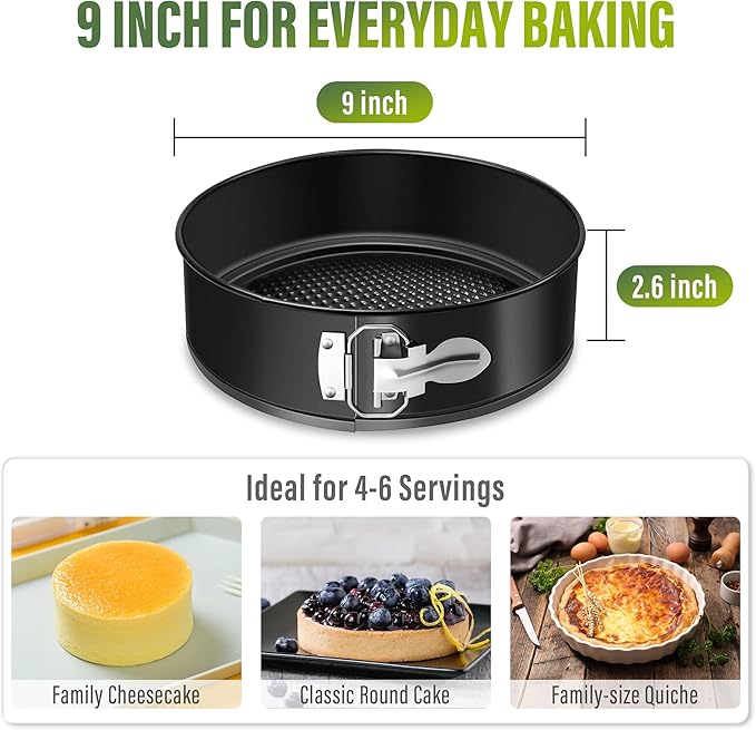Vakoo 9 Inch Springform Pan - Nonstick, Leakproof Cheesecake Pan for Baking, Easy Release, No Parchment Paper Needed